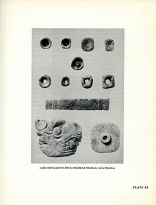 Jade ornaments from Piedras Negras